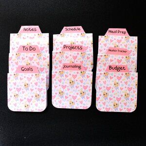 Handmade Magnetic Planner Tabs, journal, bunny, fairy, organize, gift, notebook